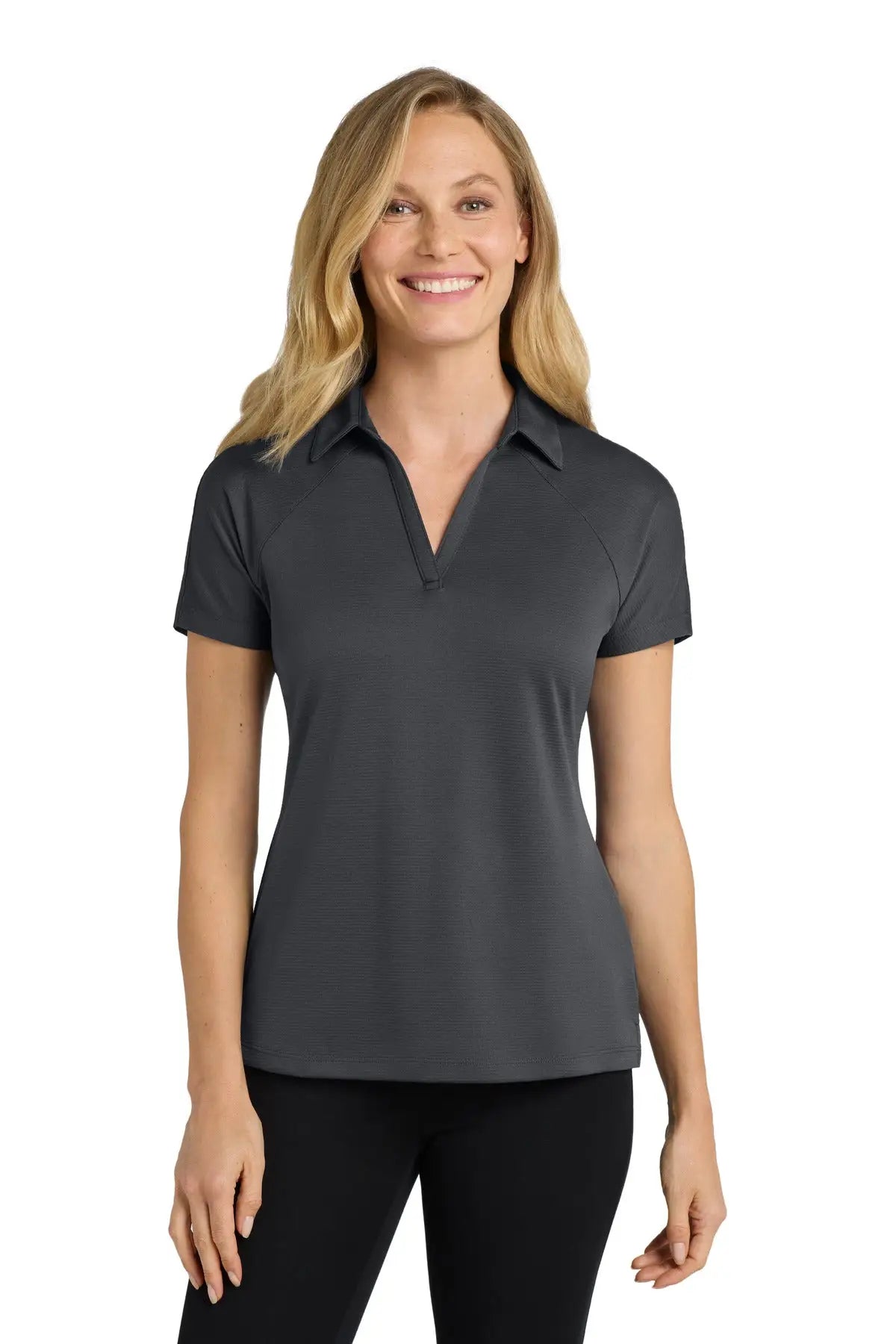 Port Authority L575 Women’s Crossover Raglan Polo - Battleship Gray