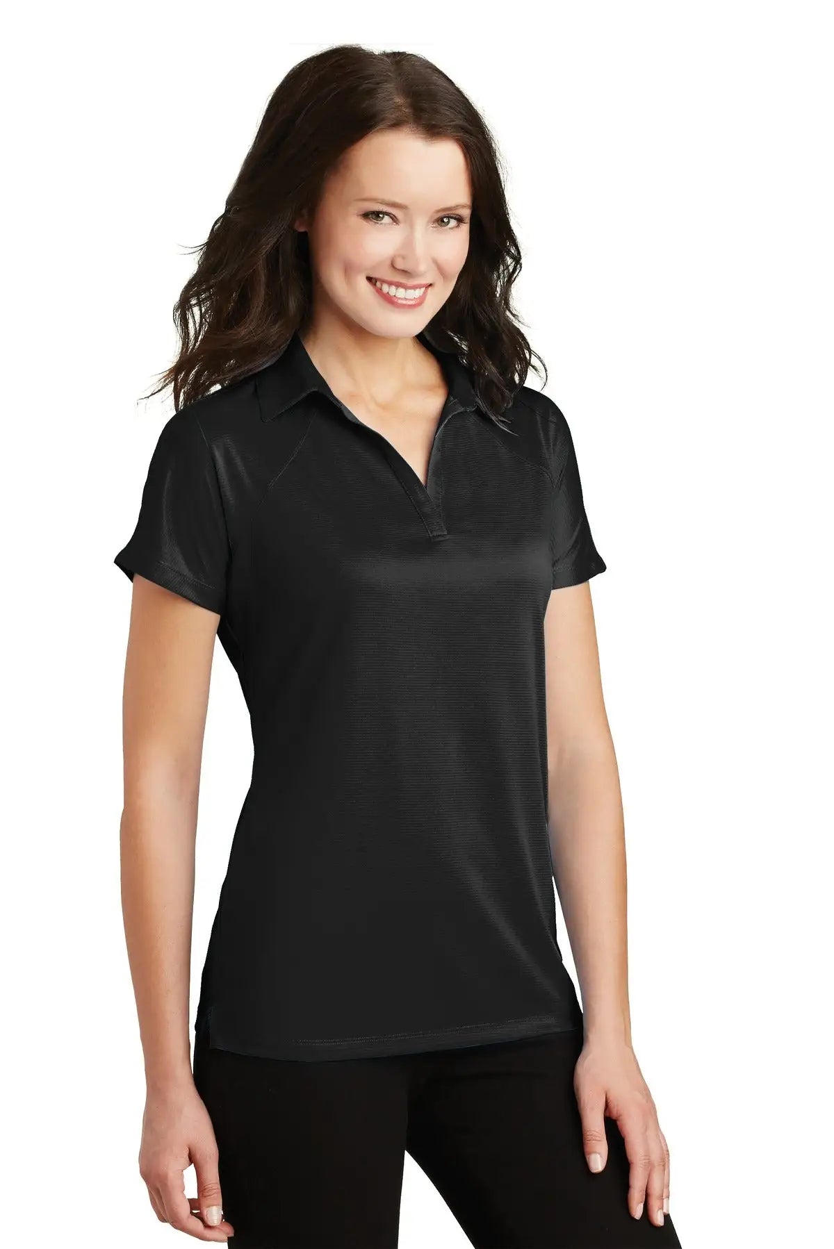 Port Authority L575 Women’s Crossover Raglan Polo - Black