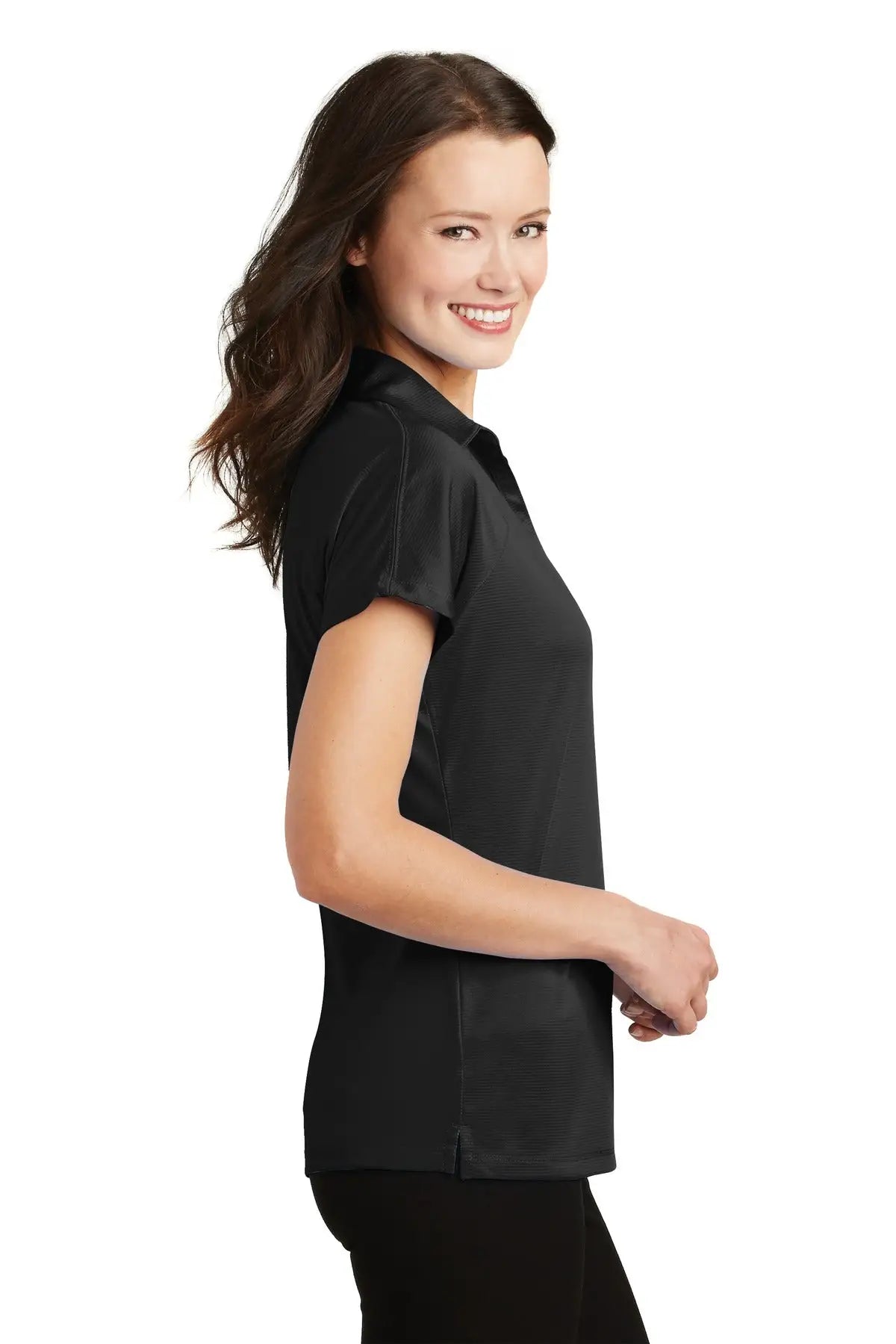 Port Authority L575 Women’s Crossover Raglan Polo - Black