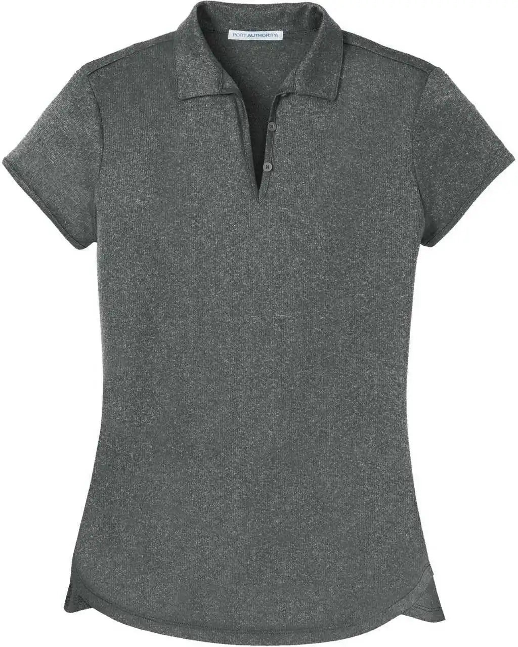 Port Authority L576 Ladies Trace Heather Polo Charcoal