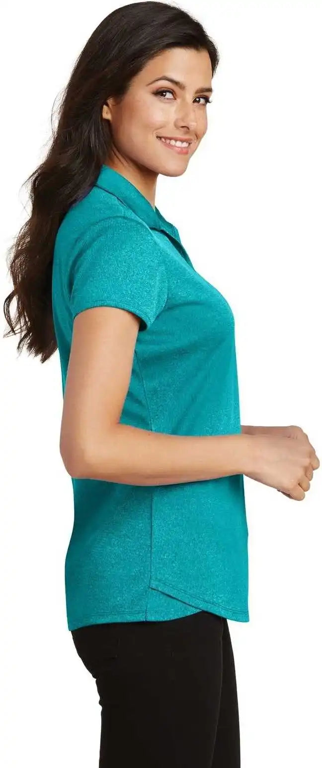 Port Authority L576 Ladies Trace Heather Polo - Tropic Blue