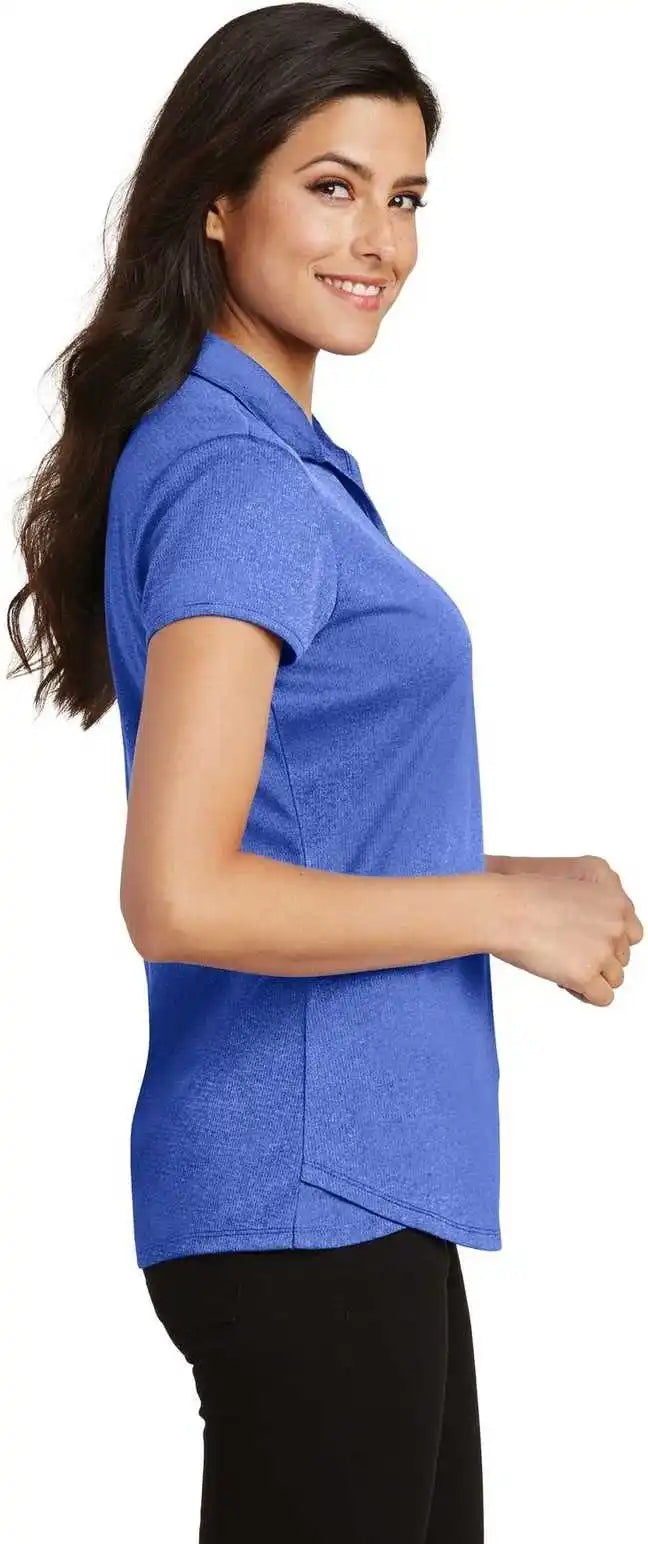 Port Authority L576 Ladies Trace Heather Polo - True Royal
