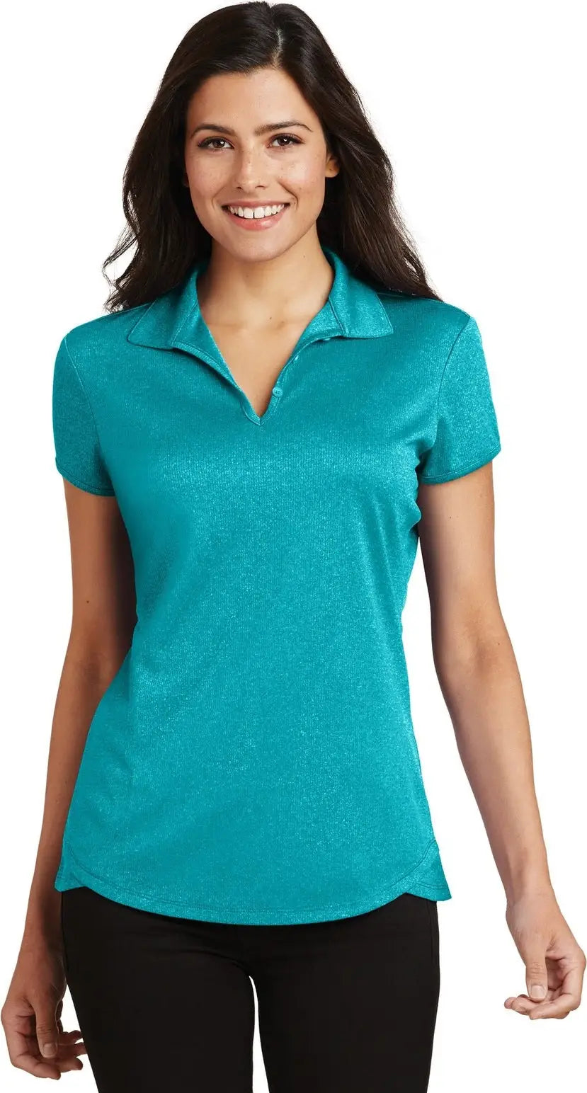 Port Authority L576 Women’s Trace Heather Polo - Tropic Blue - Ladies Xs