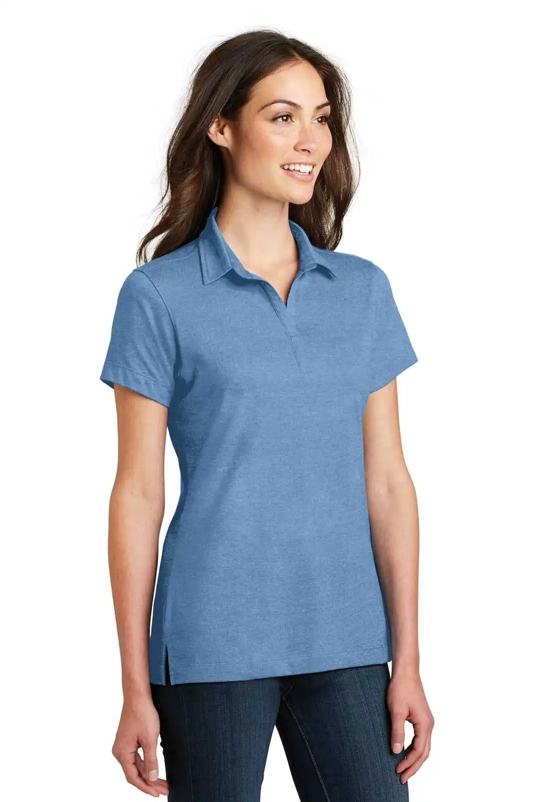 Port Authority L577 Ladies Meridian Cotton Blend Polo - Blue Skies