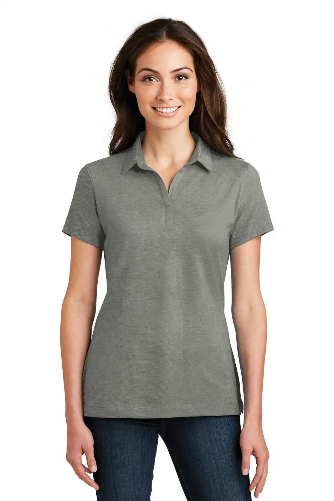 Port Authority L577 Ladies Meridian Cotton Blend Polo - Monument Gray
