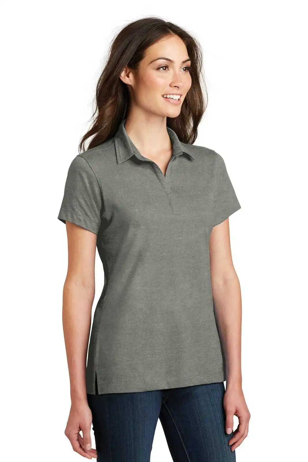 Port Authority L577 Ladies Meridian Cotton Blend Polo - Monument Gray