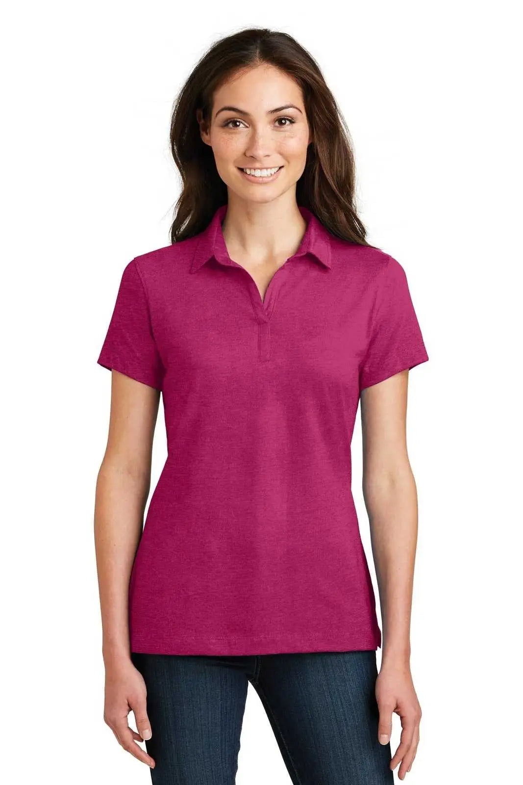 Port Authority L577 Ladies Meridian Cotton Blend Polo - Pink Azalea