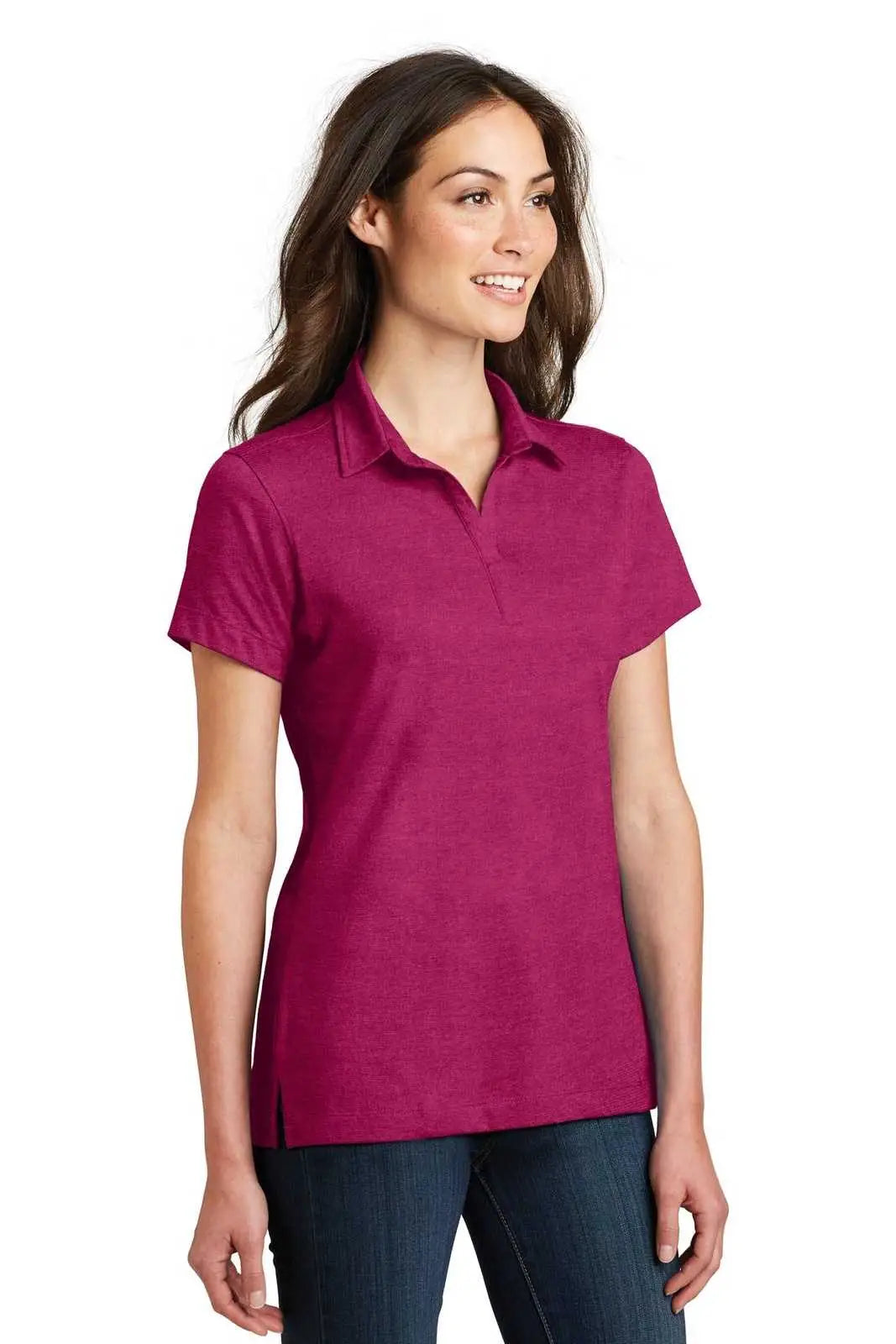 Port Authority L577 Ladies Meridian Cotton Blend Polo - Pink Azalea