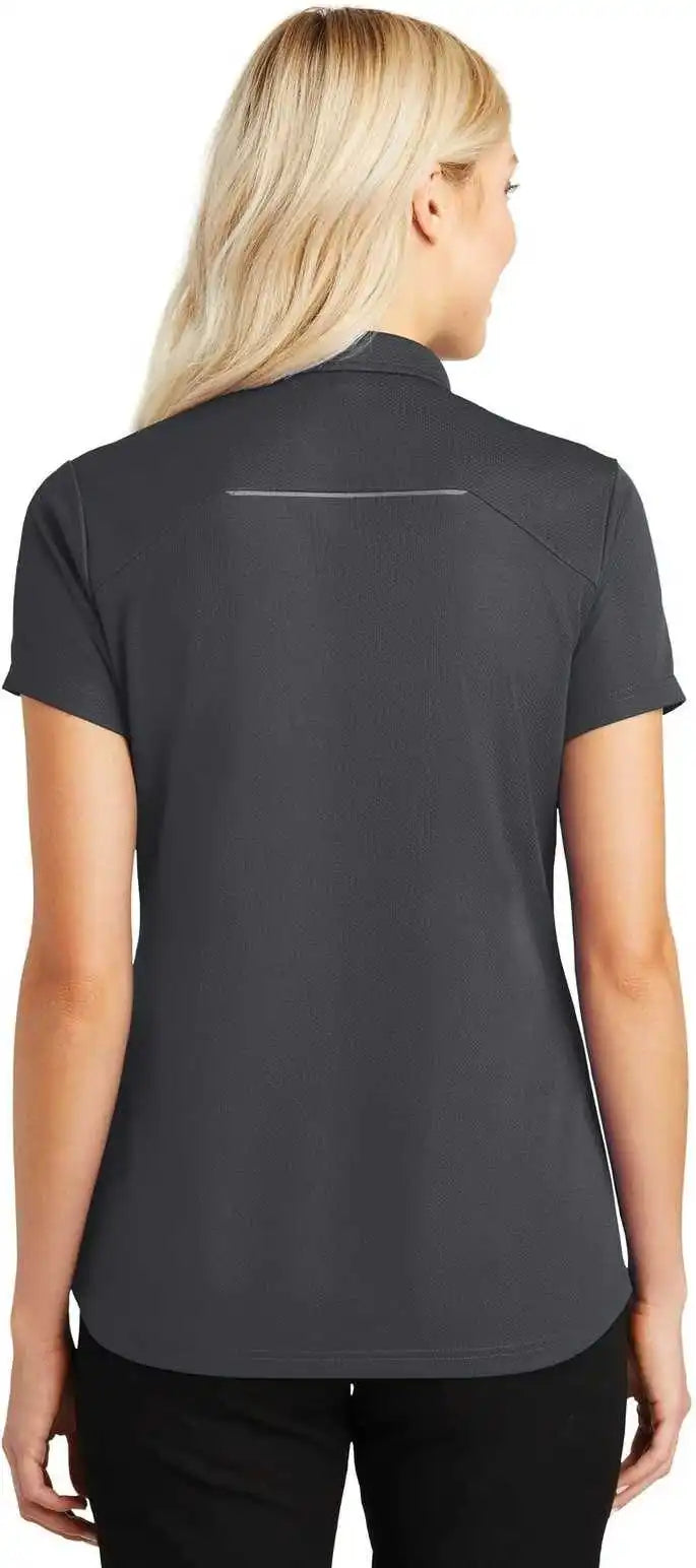 Port Authority L580 Ladies Pinpoint Mesh Zip Polo - Battleship Gray