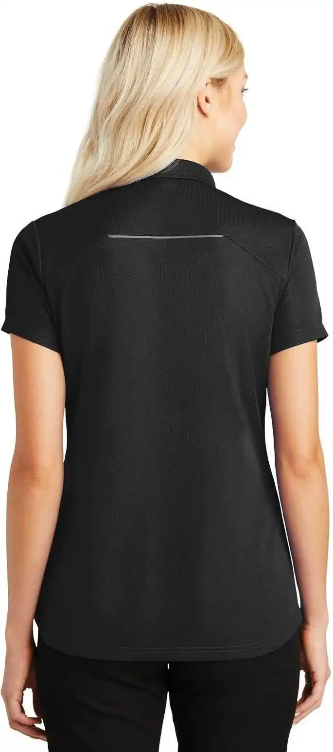 Port Authority L580 Ladies Pinpoint Mesh Zip Polo - Black