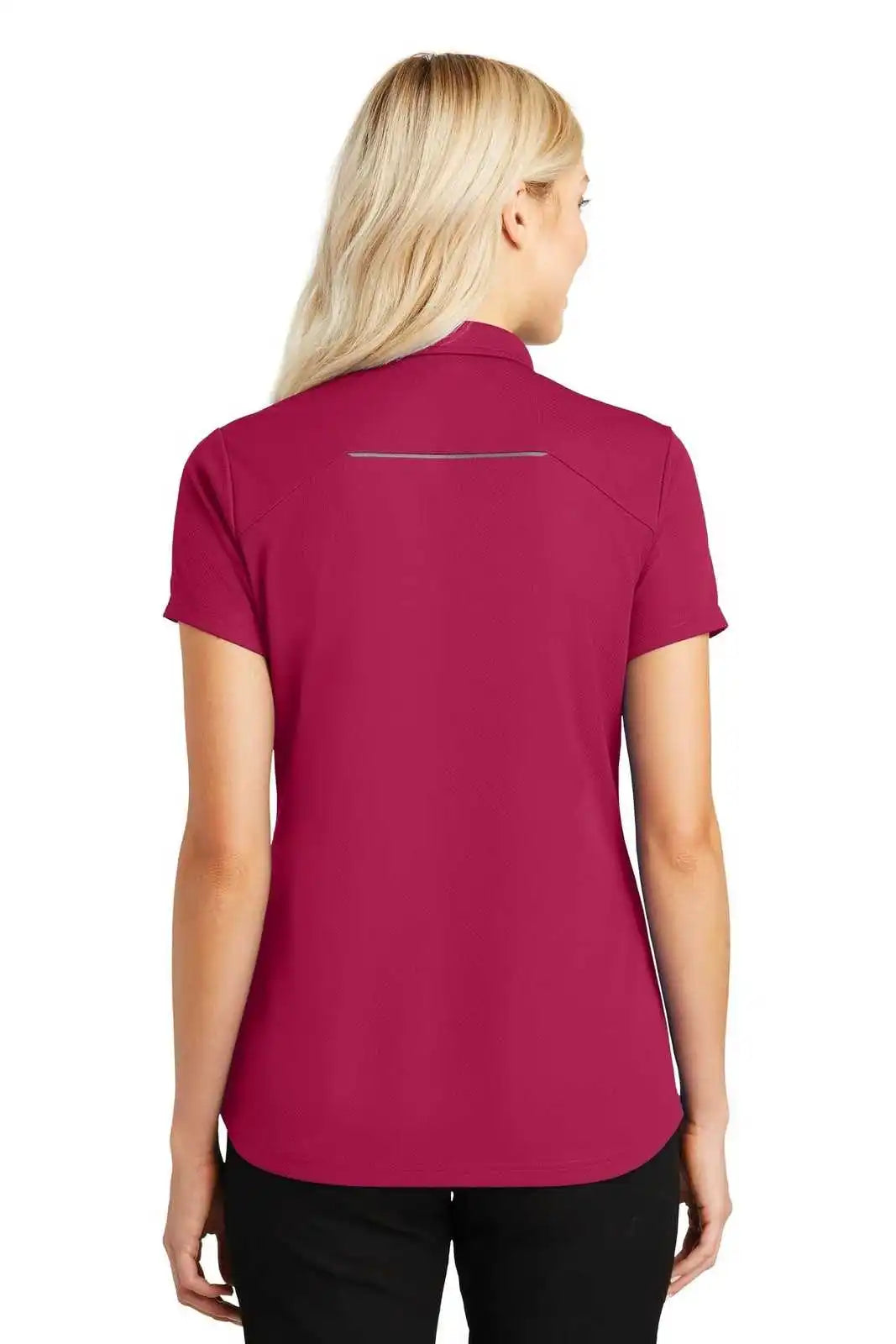 Port Authority L580 Ladies Pinpoint Mesh Zip Polo - Dark Fuchsia