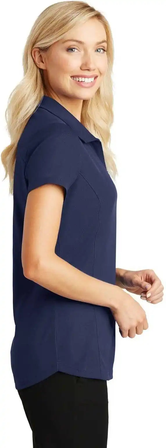 Port Authority L580 Ladies Pinpoint Mesh Zip Polo - True Navy