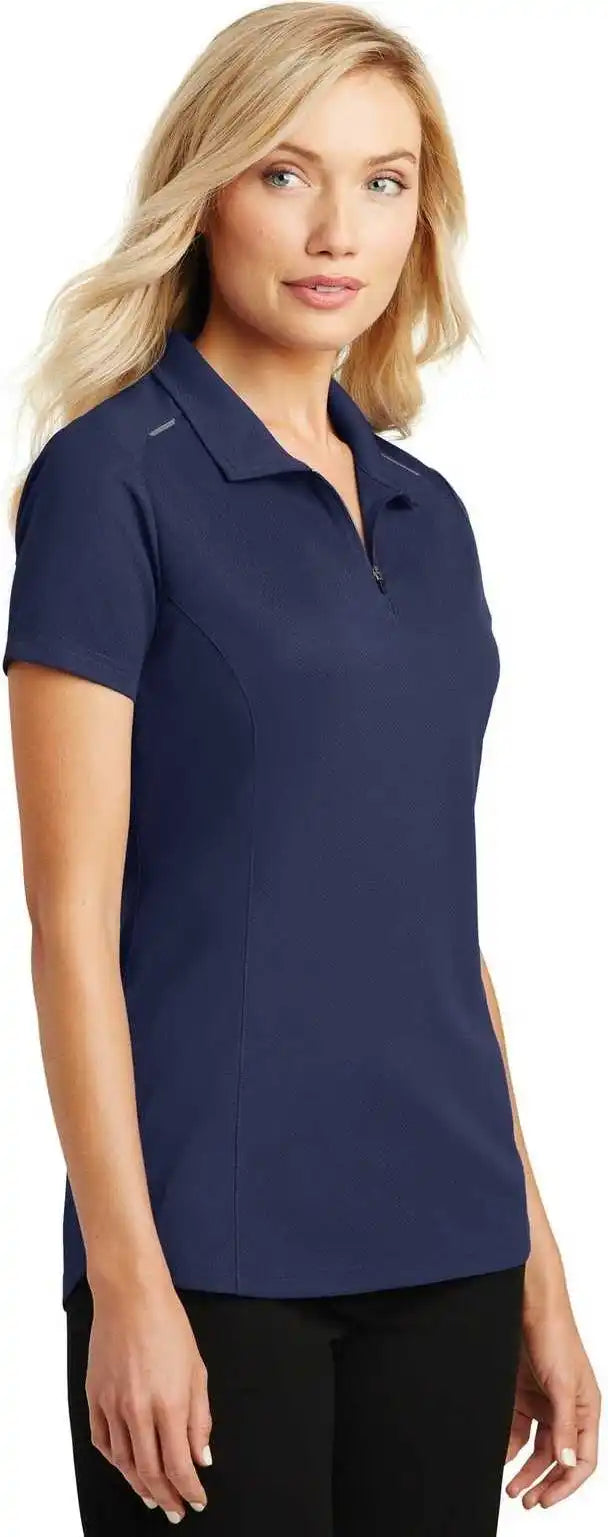 Port Authority L580 Ladies Pinpoint Mesh Zip Polo - True Navy