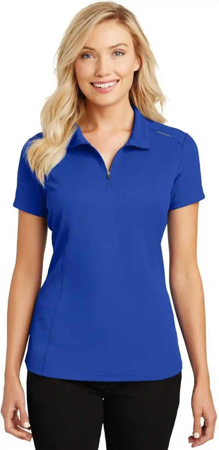 Port Authority L580 Ladies Pinpoint Mesh Zip Polo - True Royal