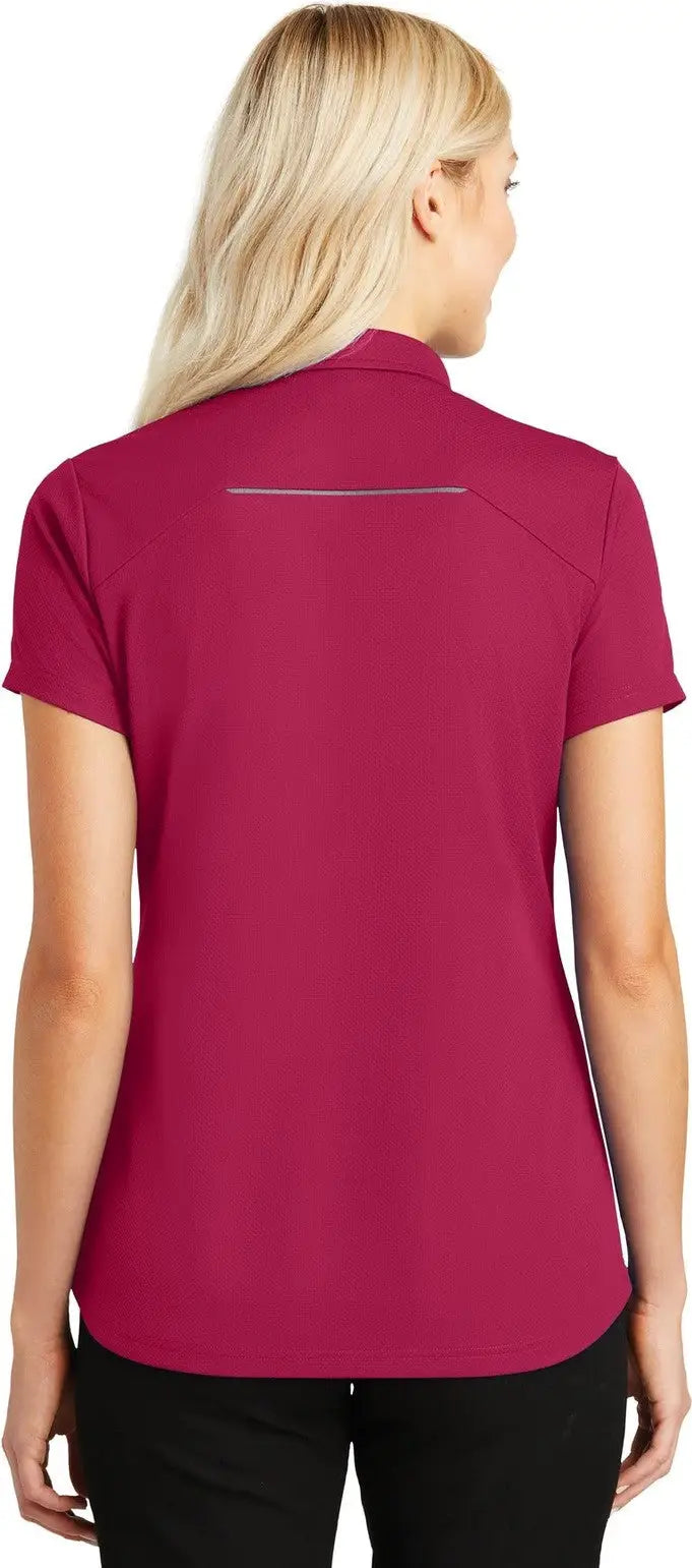 Port Authority L580 Women’s Pinpoint Mesh Zip Polo - Dark Fuchsia