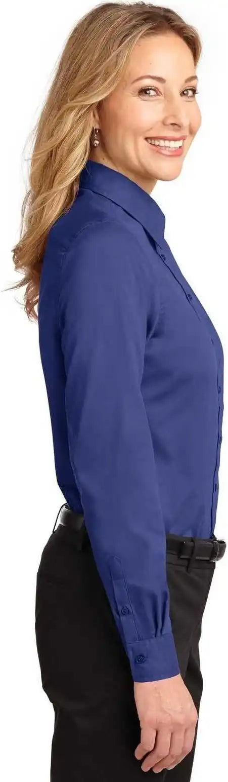Port Authority L608 Ladies Long Sleeve Easy Care Shirt Mediterranean Blue