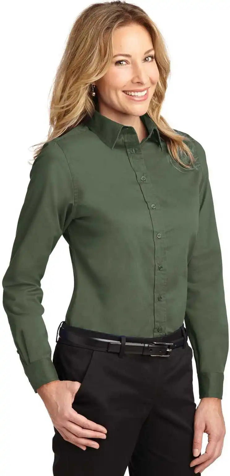 Port Authority L608 Ladies Long Sleeve Easy Care Shirt Clover Green