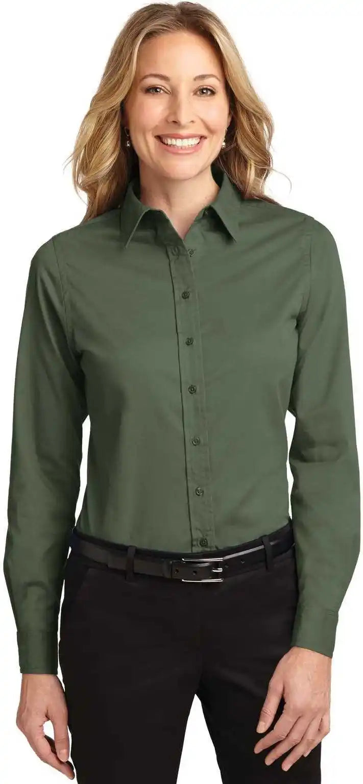 Port Authority L608 Ladies Long Sleeve Easy Care Shirt Clover Green