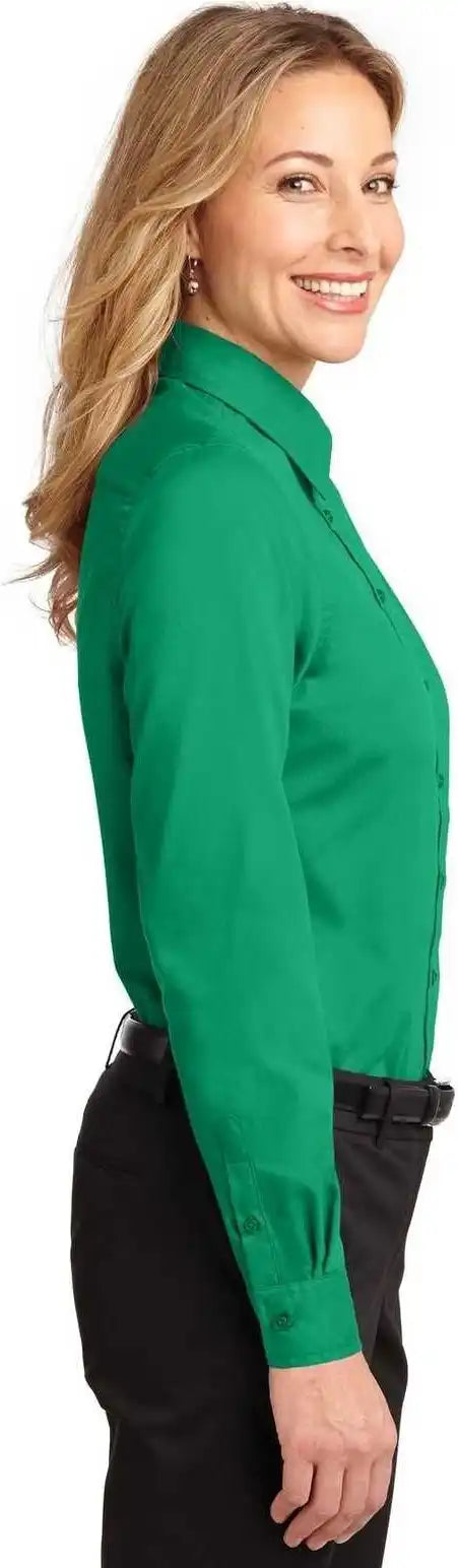 Port Authority L608 Ladies Long Sleeve Easy Care Shirt Court Green