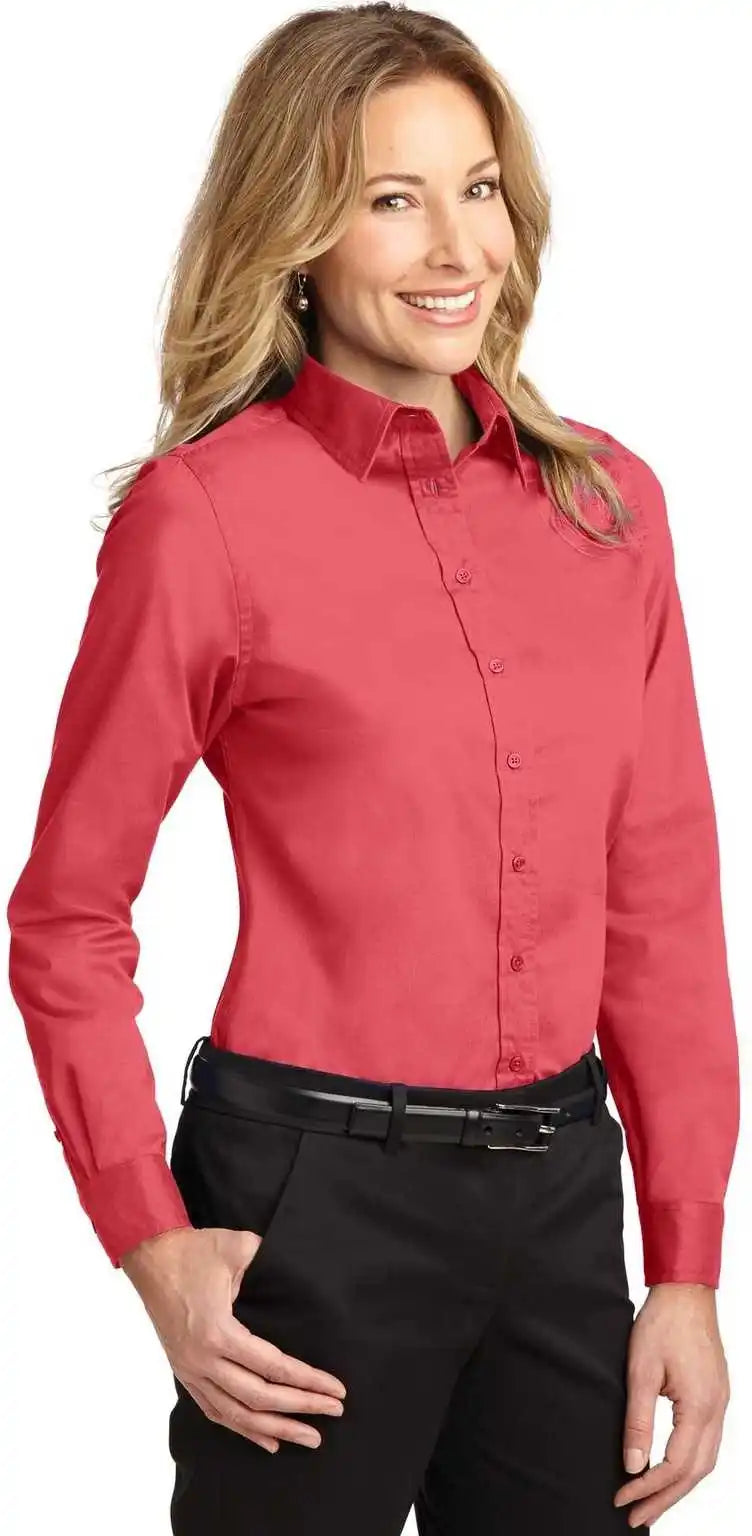 Port Authority L608 Ladies Long Sleeve Easy Care Shirt Hibiscus