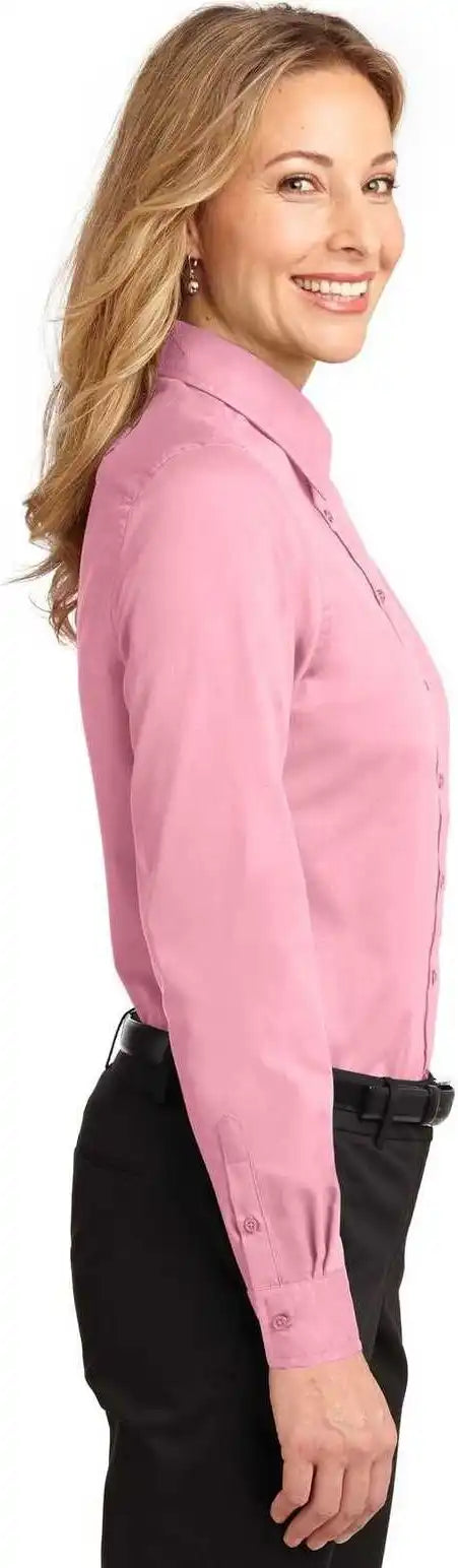 Port Authority L608 Ladies Long Sleeve Easy Care Shirt Light Pink