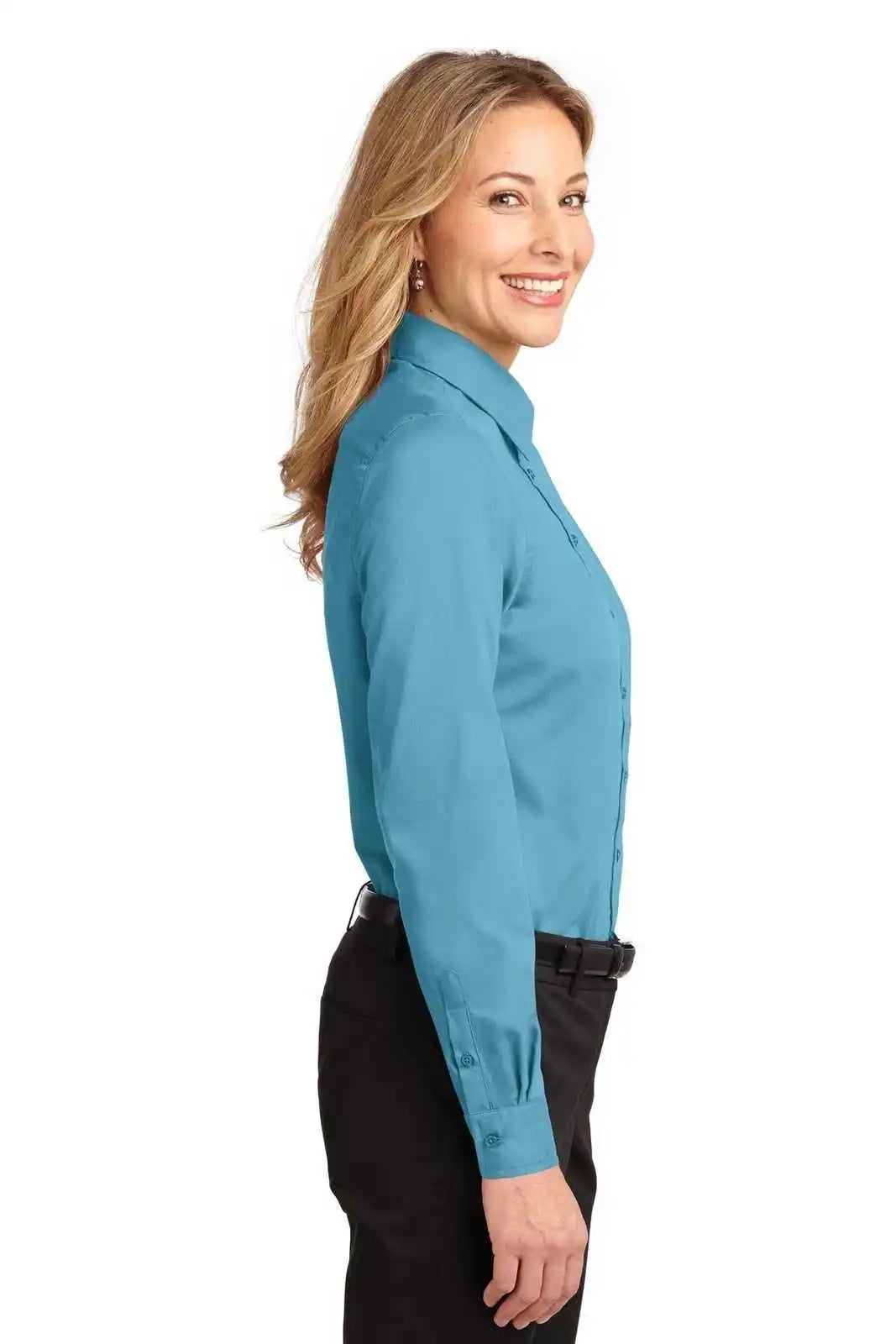 Port Authority L608 Ladies Long Sleeve Easy Care Shirt - Maui Blue