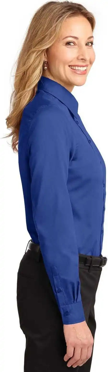 Port Authority L608 Ladies Long Sleeve Easy Care Shirt Royal Classic Navy