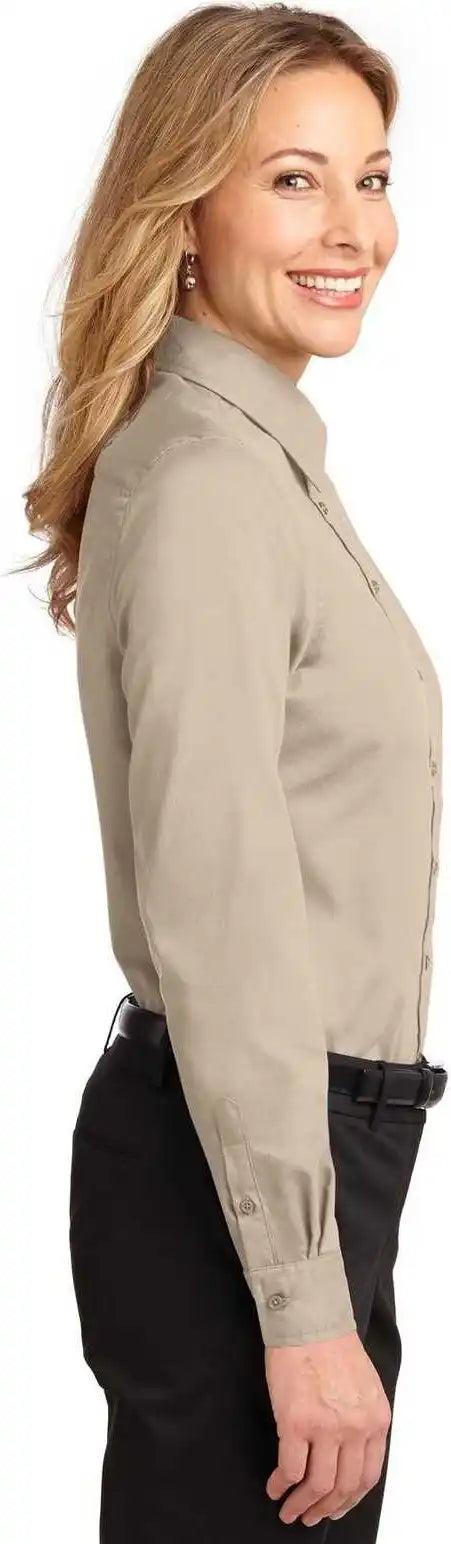 Port Authority L608 Ladies Long Sleeve Easy Care Shirt Stone