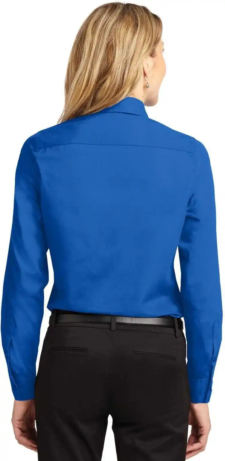 Port Authority L608 Ladies Long Sleeve Easy Care Shirt Strong Blue