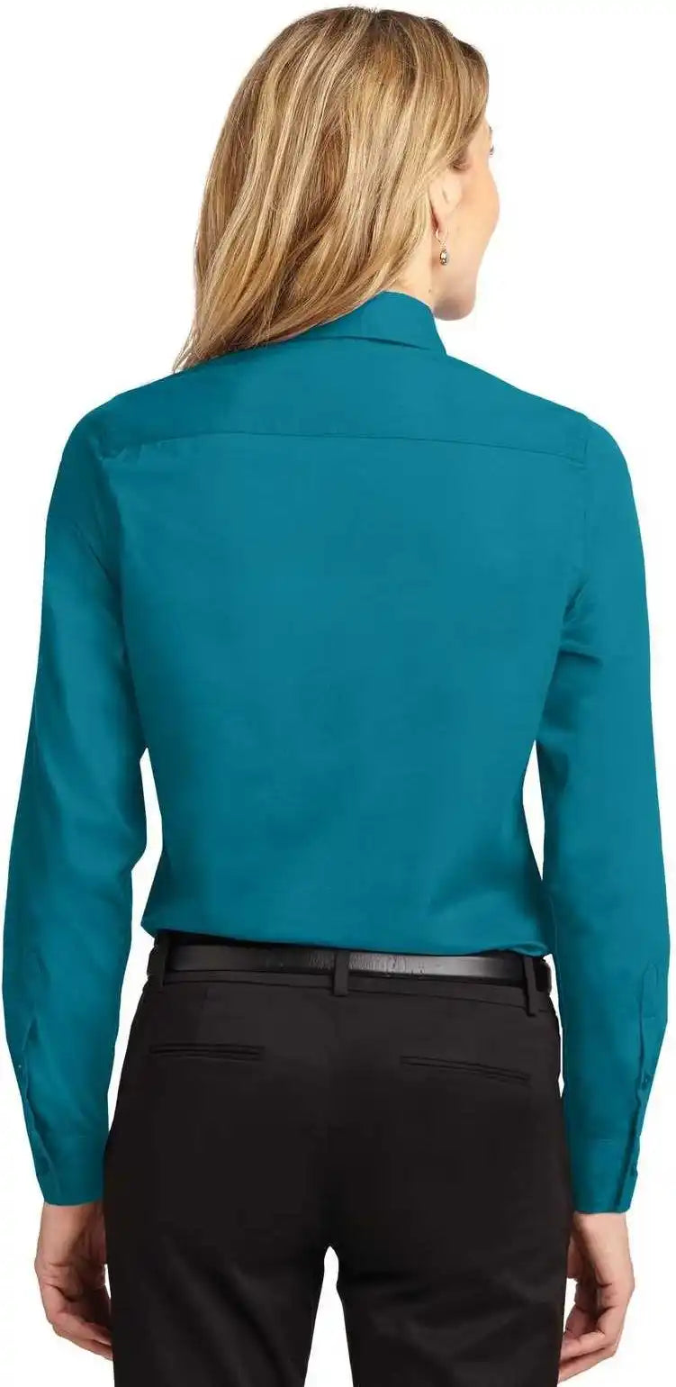 Port Authority L608 Ladies Long Sleeve Easy Care Shirt Teal Green