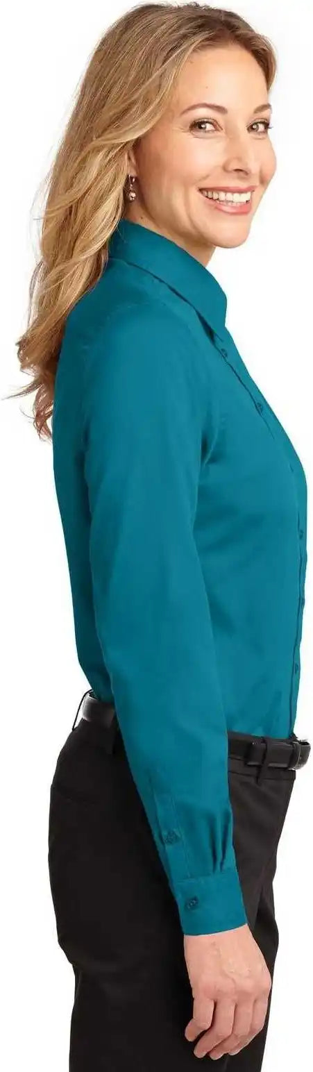 Port Authority L608 Ladies Long Sleeve Easy Care Shirt Teal Green