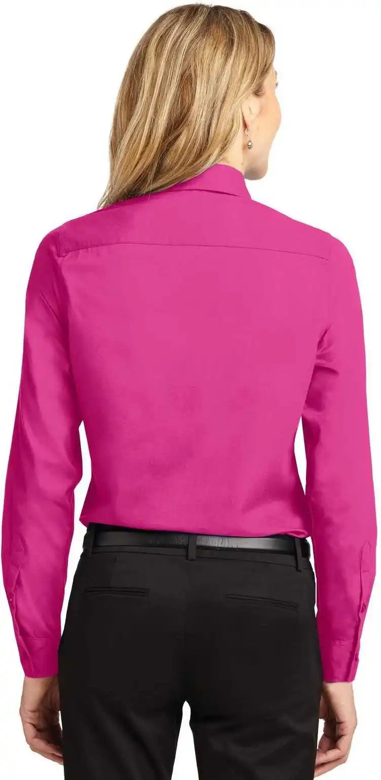 Port Authority L608 Ladies Long Sleeve Easy Care Shirt - Tropical Pink