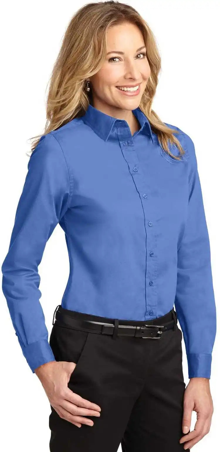 Port Authority L608 Ladies Long Sleeve Easy Care Shirt Ultramarine Blue
