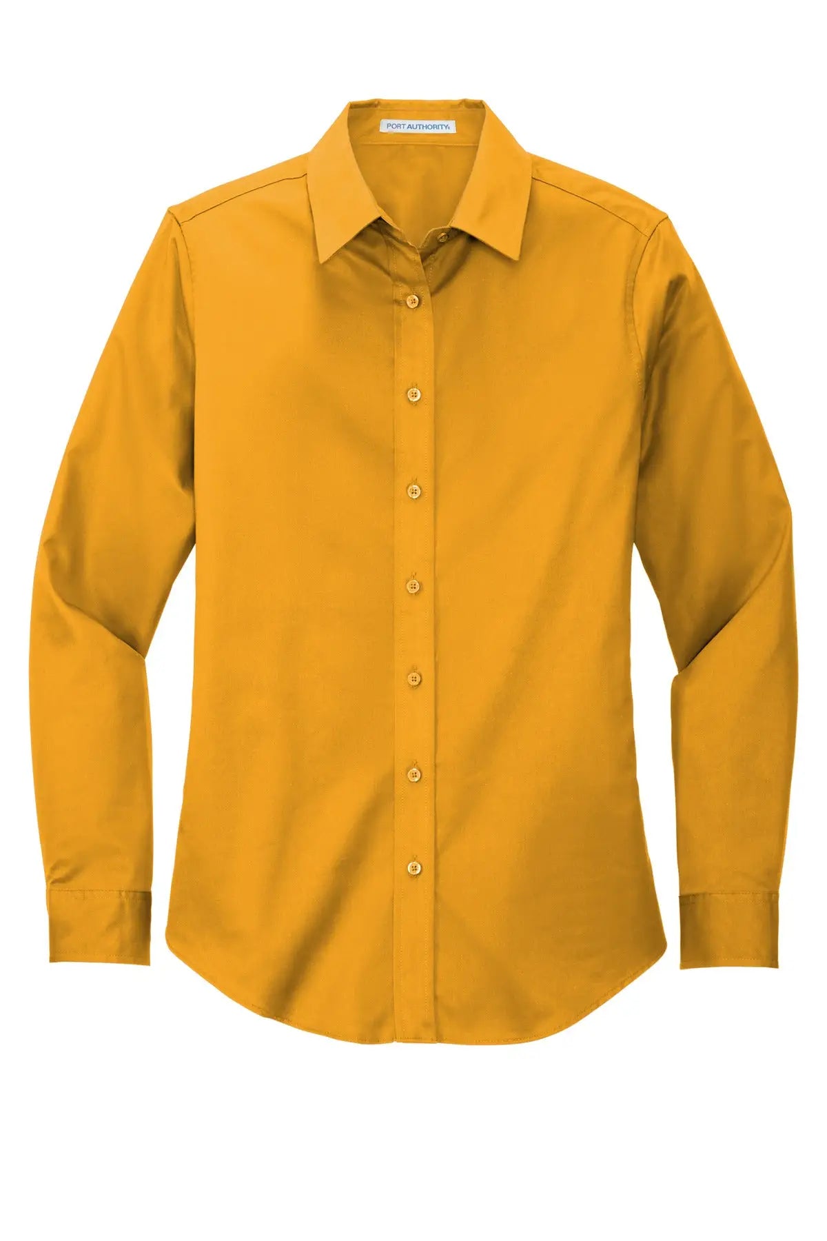 Port Authority L608 Women’s Long Sleeve Easy Care Shirt - Athletic Gold Light Stone