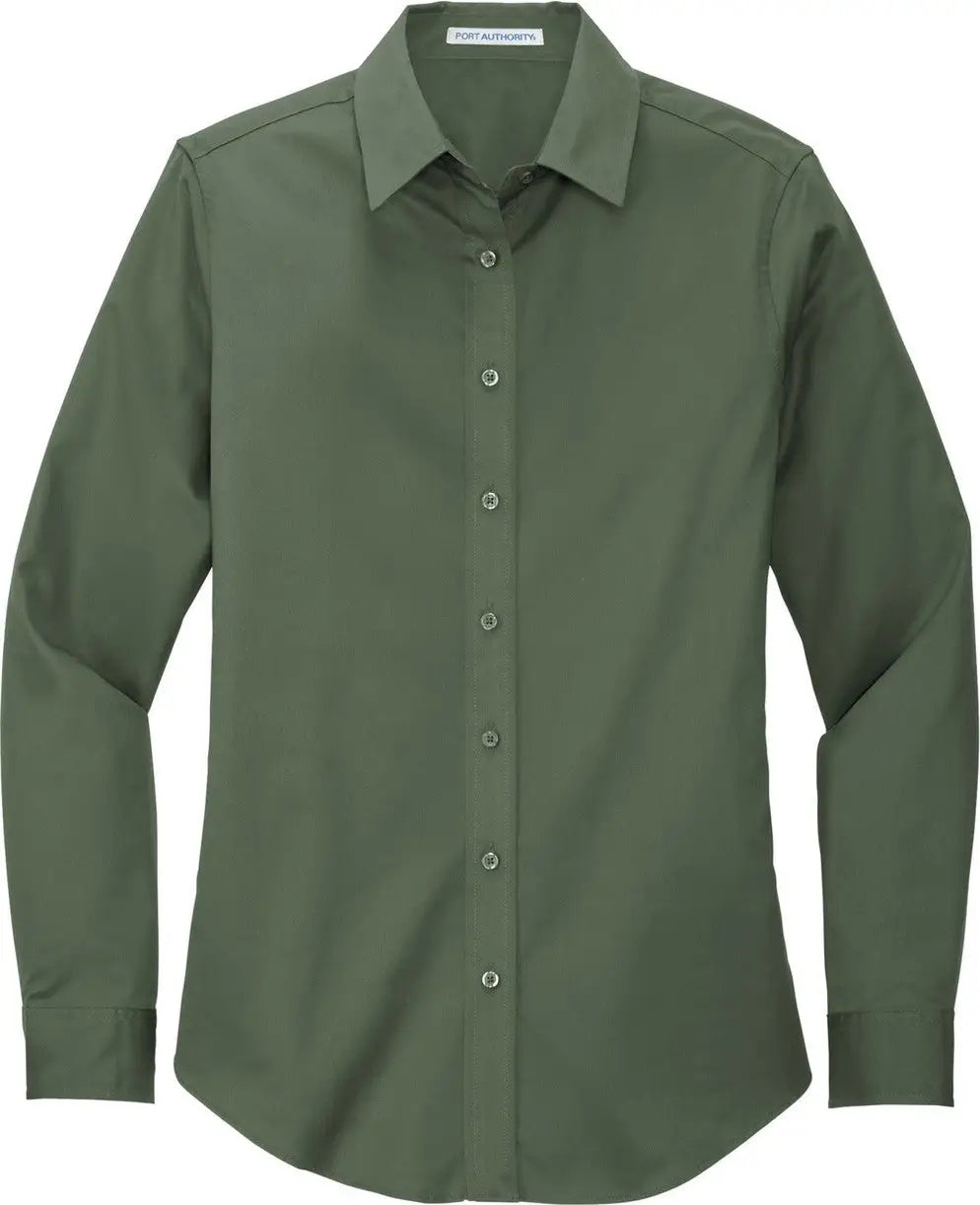 Port Authority L608 Women’s Long Sleeve Easy Care Shirt - Clover Green