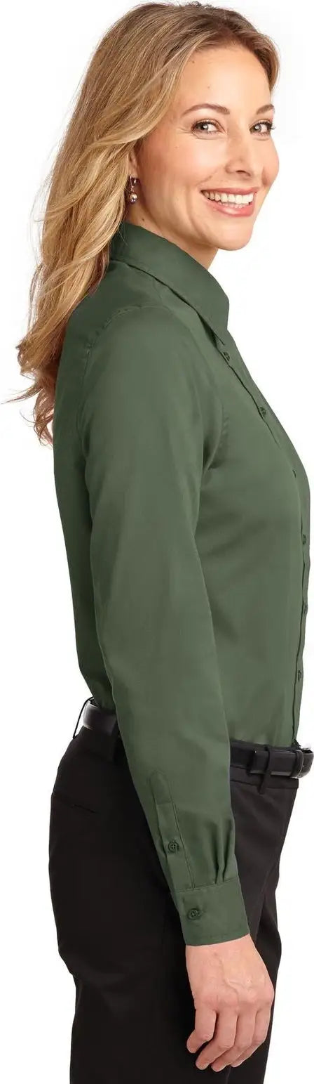 Port Authority L608 Women’s Long Sleeve Easy Care Shirt - Clover Green