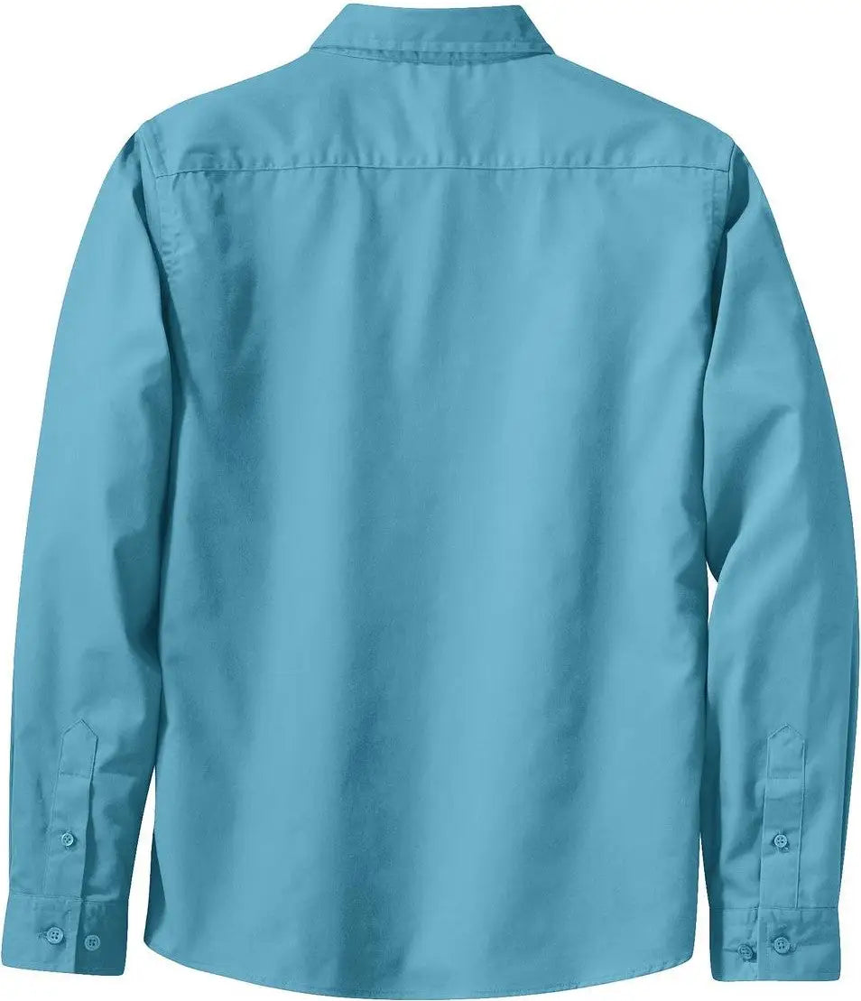 Port Authority L608 Women’s Long Sleeve Easy Care Shirt - Maui Blue - Ladies Xs