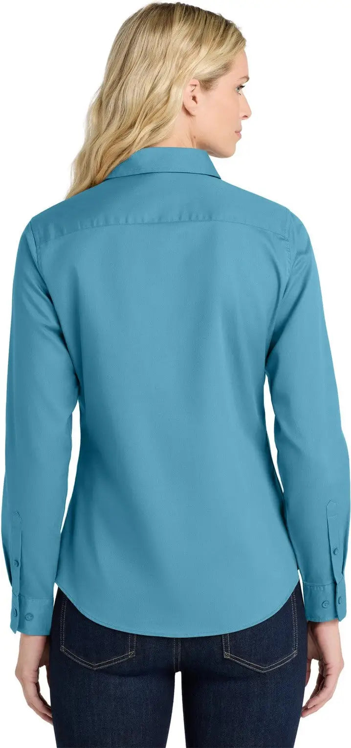 Port Authority L608 Women’s Long Sleeve Easy Care Shirt - Maui Blue