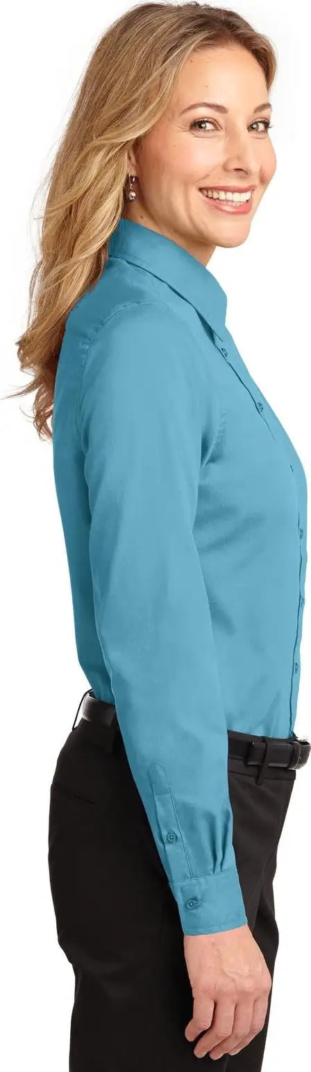 Port Authority L608 Women’s Long Sleeve Easy Care Shirt - Maui Blue