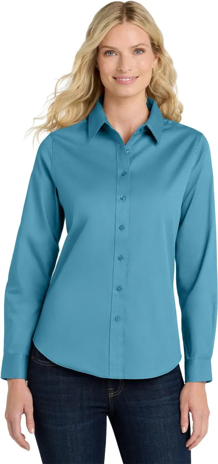 Port Authority L608 Women’s Long Sleeve Easy Care Shirt - Maui Blue