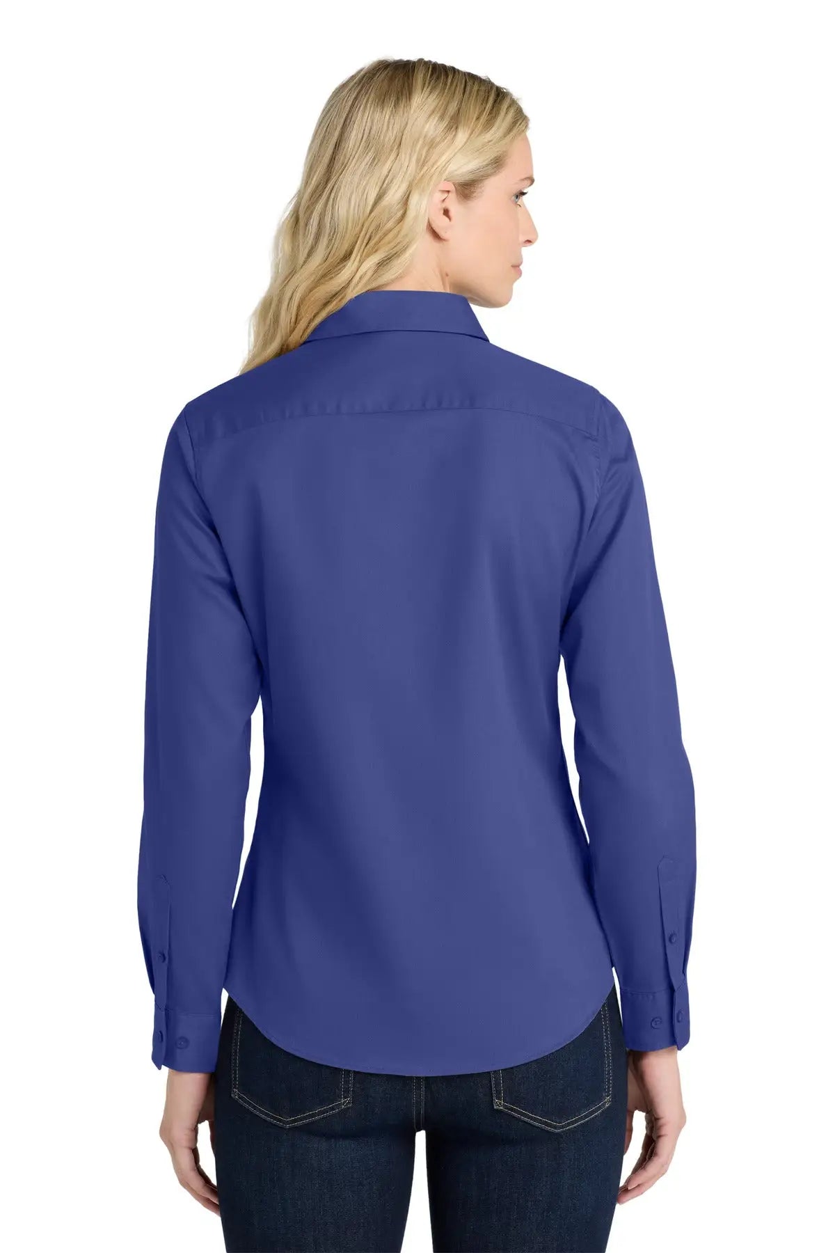 Port Authority L608 Women’s Long Sleeve Easy Care Shirt - Mediterranean Blue
