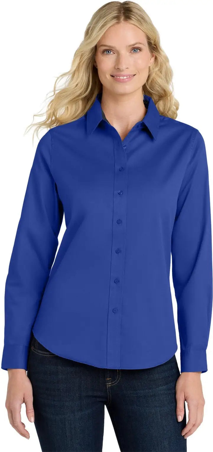 Port Authority L608 Women’s Long Sleeve Easy Care Shirt - Royal Classic Navy