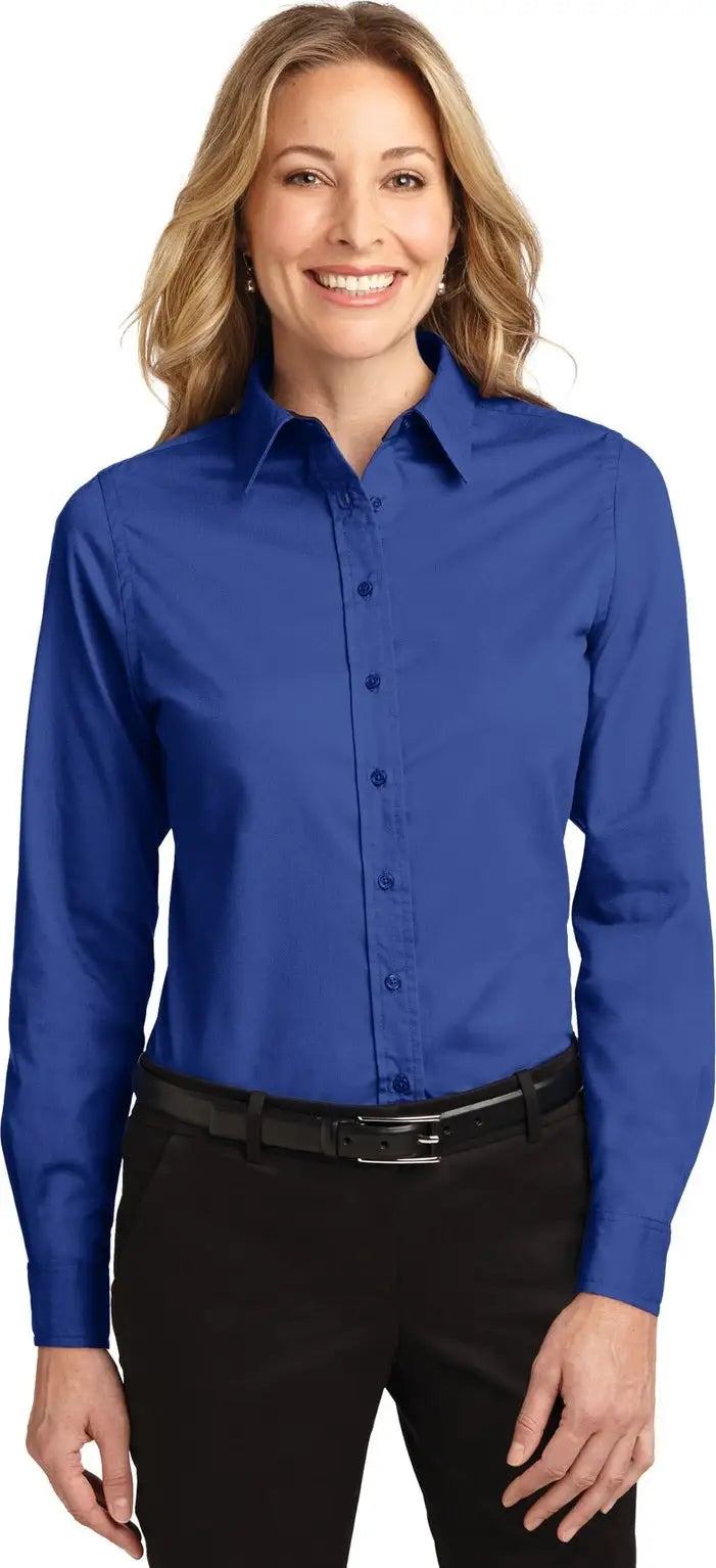 Port Authority L608 Women’s Long Sleeve Easy Care Shirt - Royal Classic Navy - Royal/ / Ladies Xs