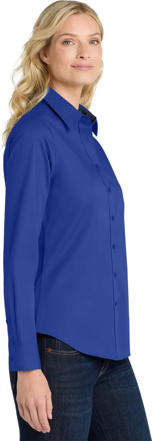 Port Authority L608 Women’s Long Sleeve Easy Care Shirt - Royal Classic Navy