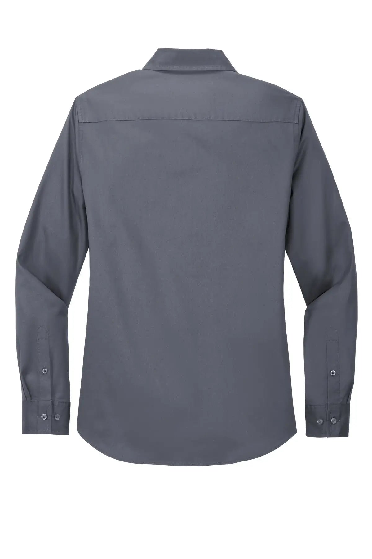 Port Authority L608 Women’s Long Sleeve Easy Care Shirt - Steel Gray Light Stone