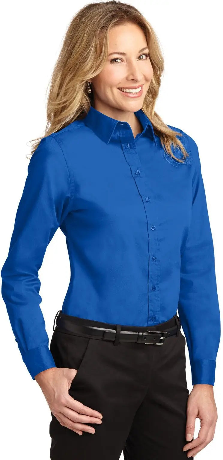 Port Authority L608 Women’s Long Sleeve Easy Care Shirt - Strong Blue