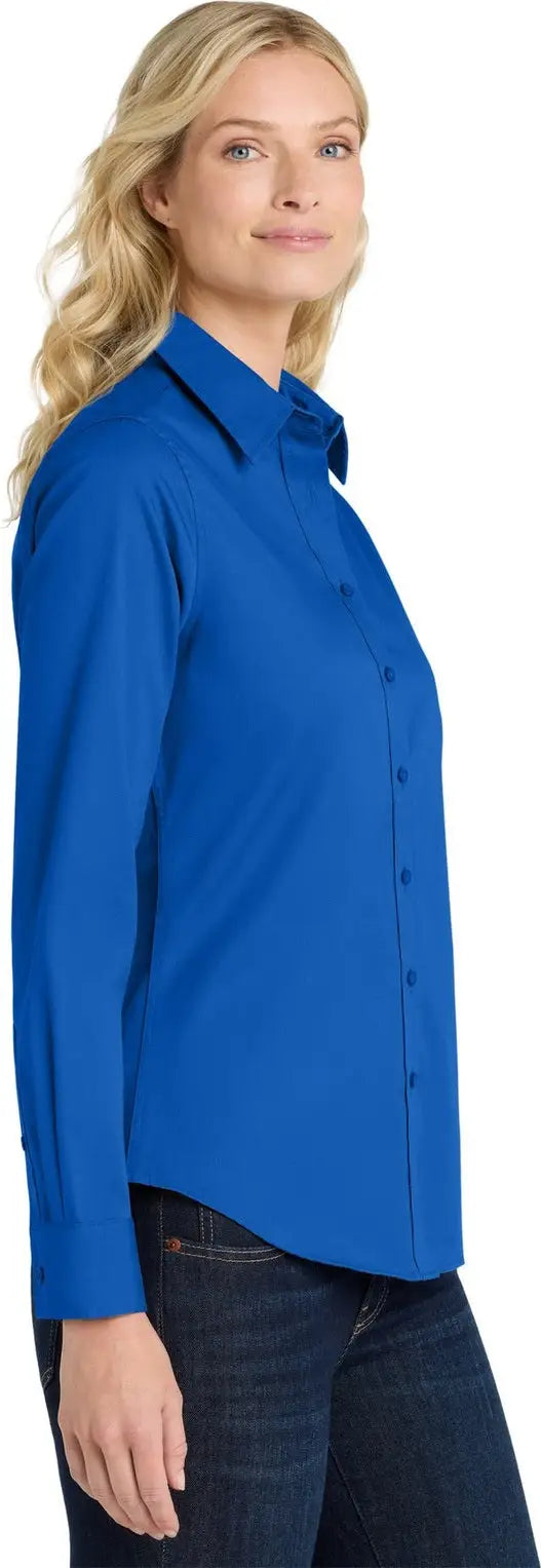 Port Authority L608 Women’s Long Sleeve Easy Care Shirt - Strong Blue