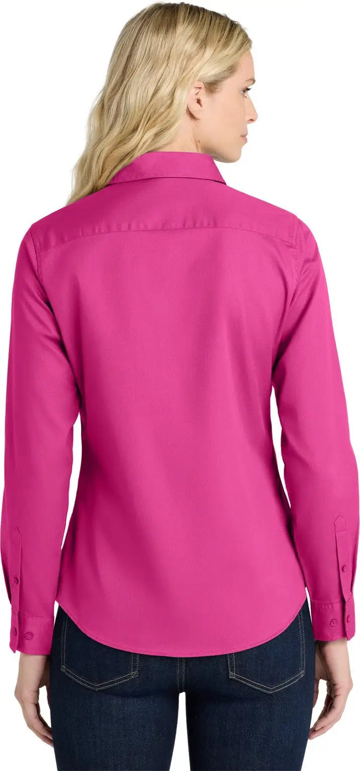 Port Authority L608 Women’s Long Sleeve Easy Care Shirt - Tropical Pink