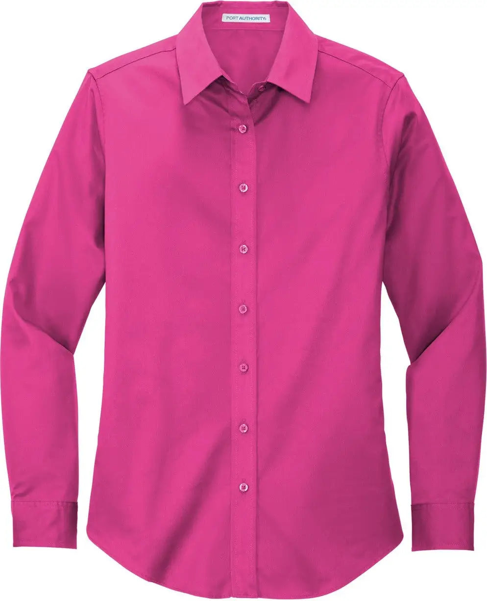 Port Authority L608 Women’s Long Sleeve Easy Care Shirt - Tropical Pink
