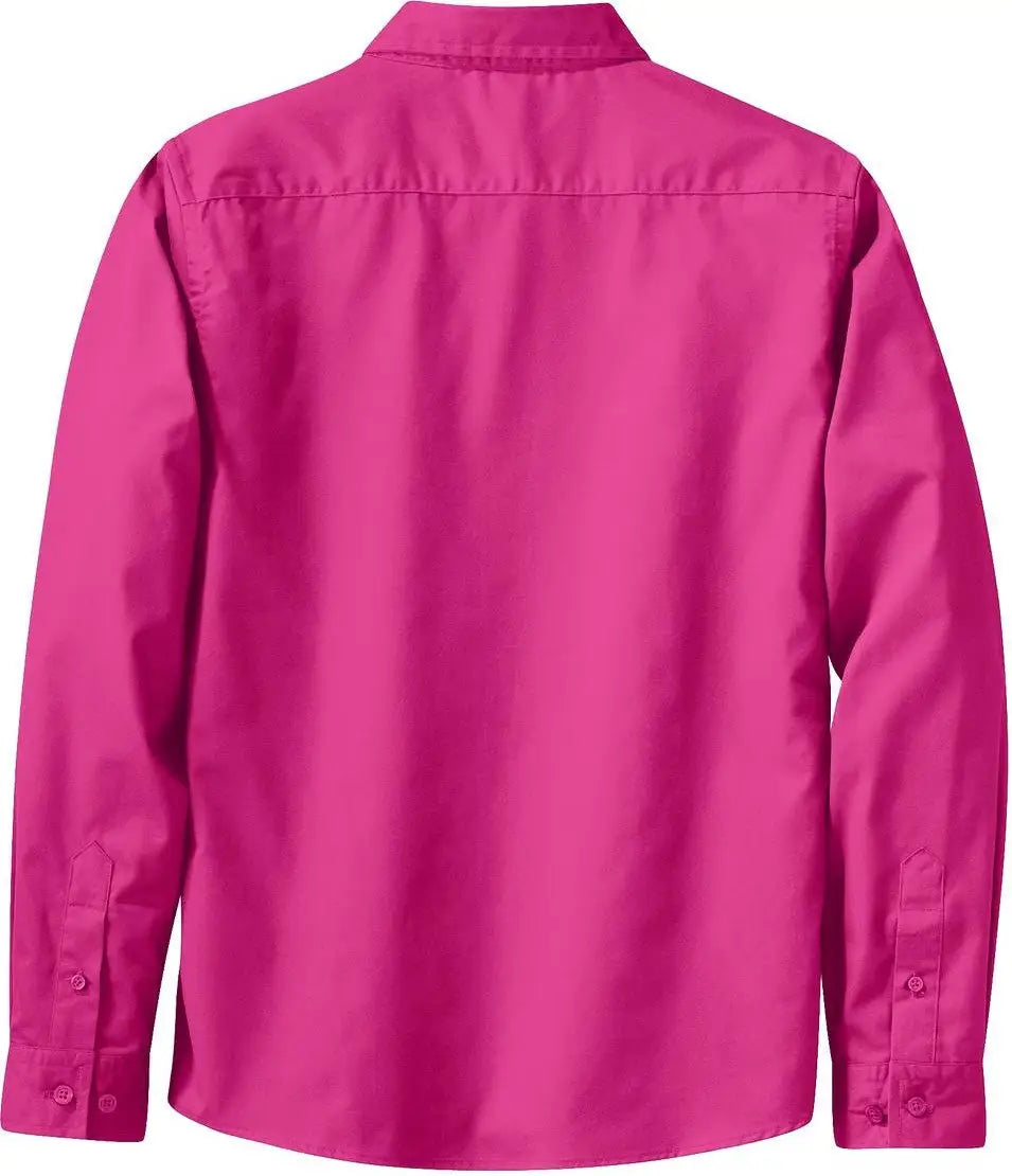 Port Authority L608 Women’s Long Sleeve Easy Care Shirt - Tropical Pink - Ladies Xs